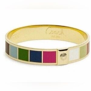 Coach 65th Anniversary Legacy Striped Bangle Bracelet.
